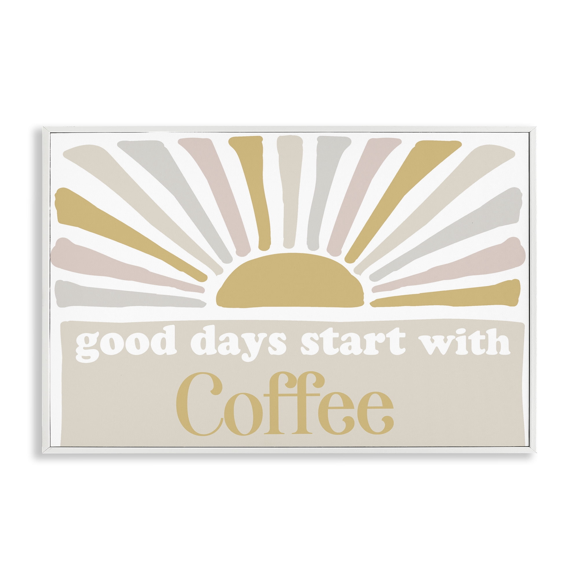 Stupell Industries Good Days Coffee Landscape Painting White Framed Art Print Wall Art, 30 x 20