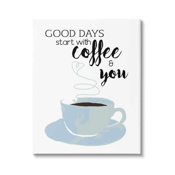 Stupell Industries Good Days Coffee & You Romantic Kitchen Morning Graphic Art Gallery Wrapped Canvas Print Wall Art, Design by Daniela Santiago