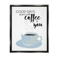 thumbnail image 1 of Stupell Industries Good Days Coffee & You Romantic Kitchen Morning Graphic Art Jet Black Floating Framed Canvas Print Wall Art, Design by Daniela Santiago, 1 of 5