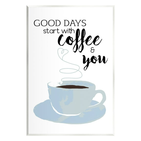 Stupell Industries Good Days Coffee & You Romantic Kitchen Morning Graphic Art Unframed Art Print Wall Art, Design by Daniela Santiago