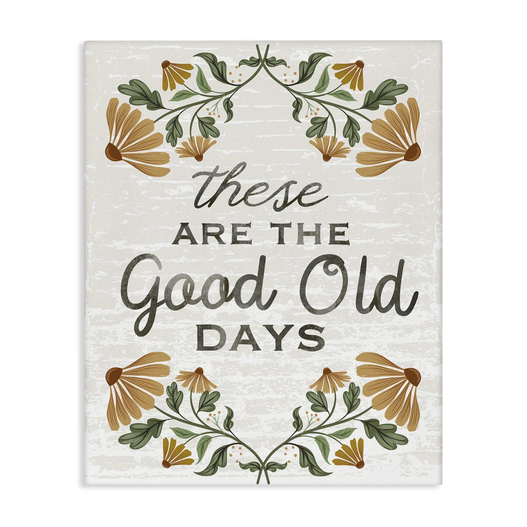Stupell Industries Good Days Floral Pattern Plants & Flowers Painting Wrapped Canvas Art Print Wall Art, 24 x 30