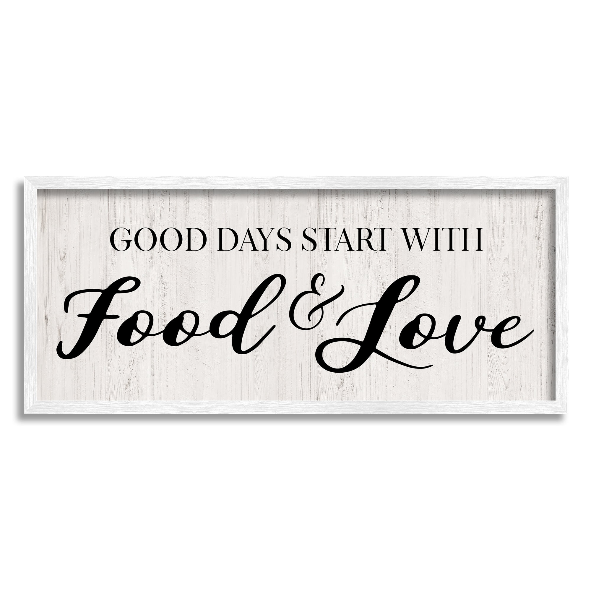 Stupell Industries Good Days Start with Food Love Kitchen Sign,24 x 10, Design by CAD Designs