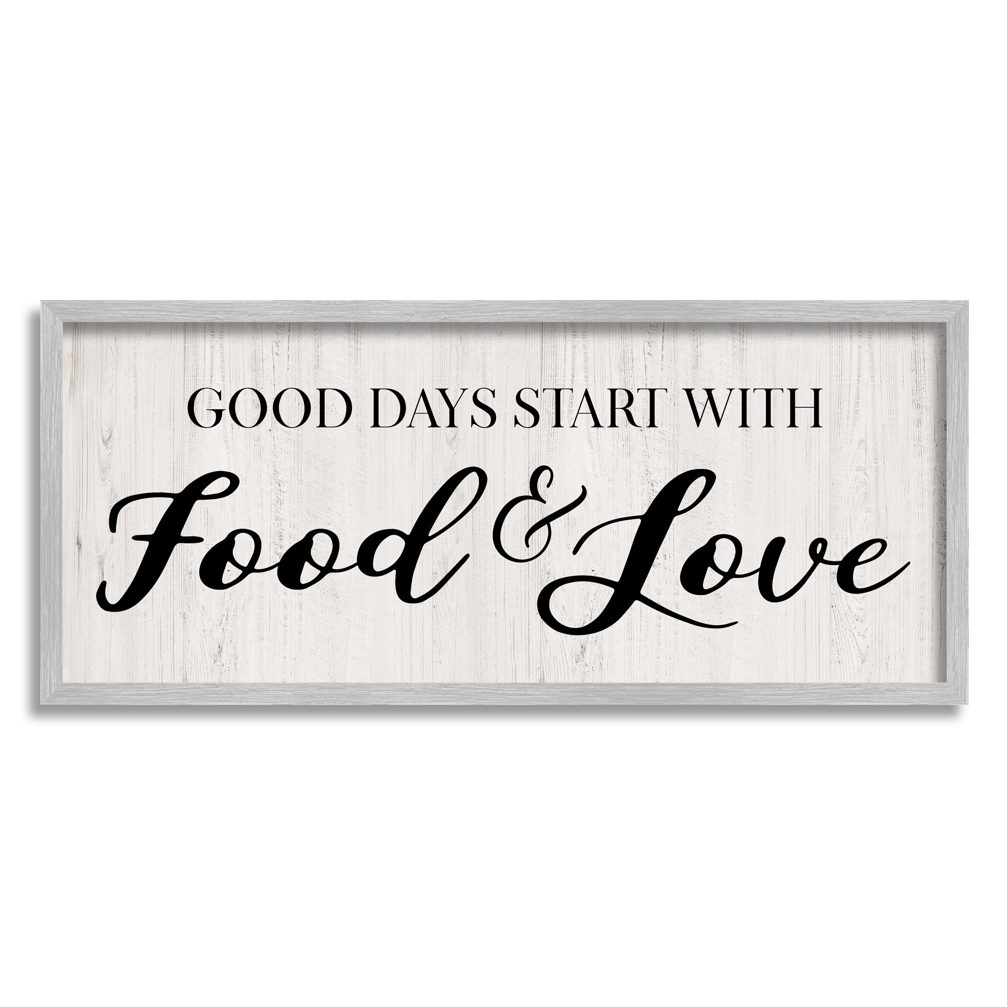 Stupell Industries Good Days Start with Food Love Kitchen Sign,30 x 13, Design by CAD Designs