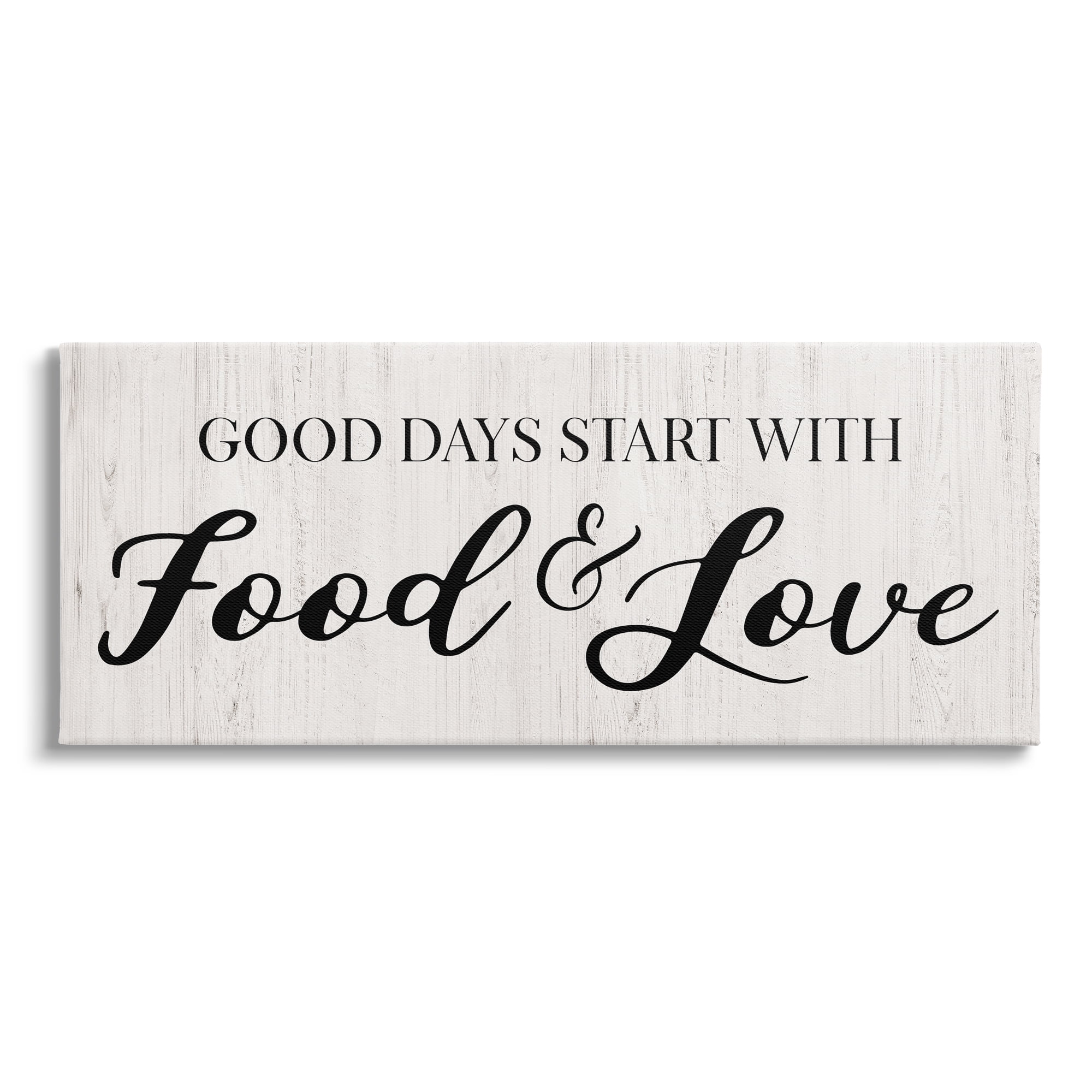 Stupell Industries Good Days Start with Food Love Kitchen Sign,30 x 13, Design by CAD Designs