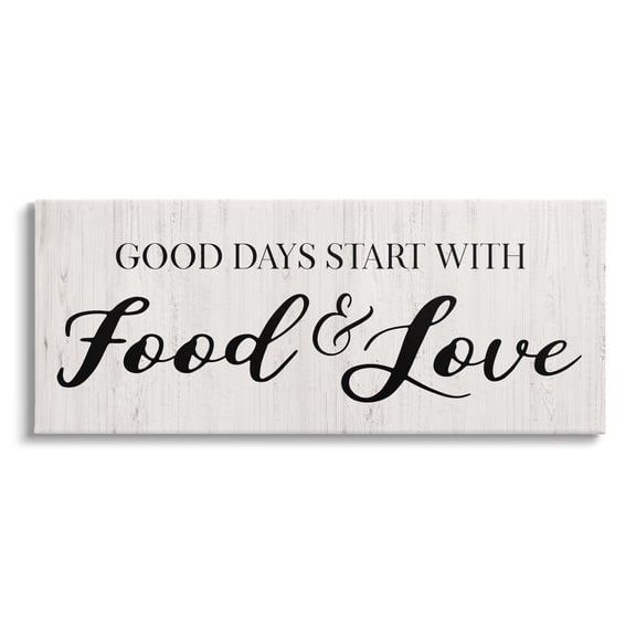 Stupell Industries Good Days Start with Food Love Kitchen Sign,48 x 20, Design by CAD Designs