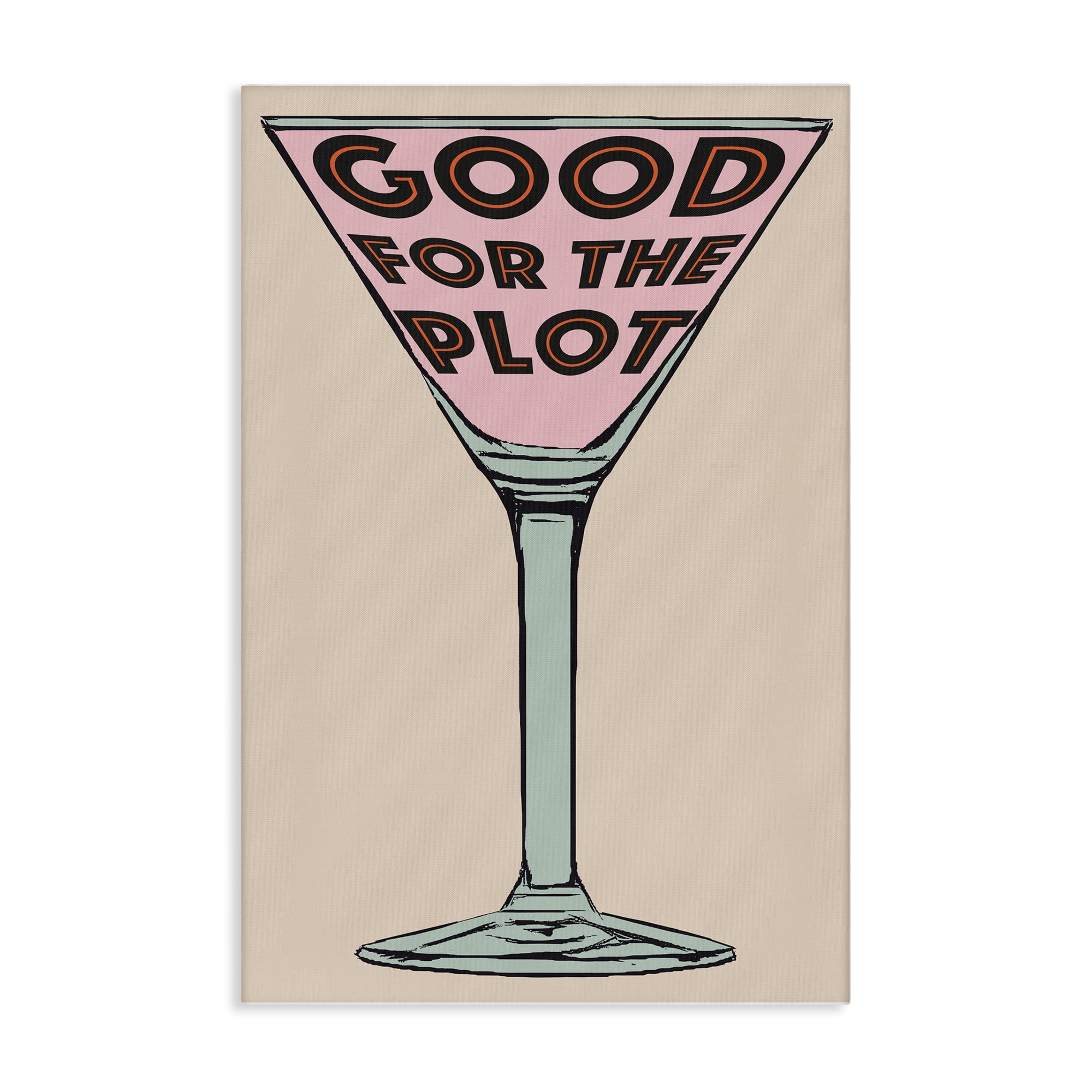 Stupell Industries Good For The Plot Cocktail Food & Beverage Painting Wrapped Canvas Art Print Wall Art, 24 x 36