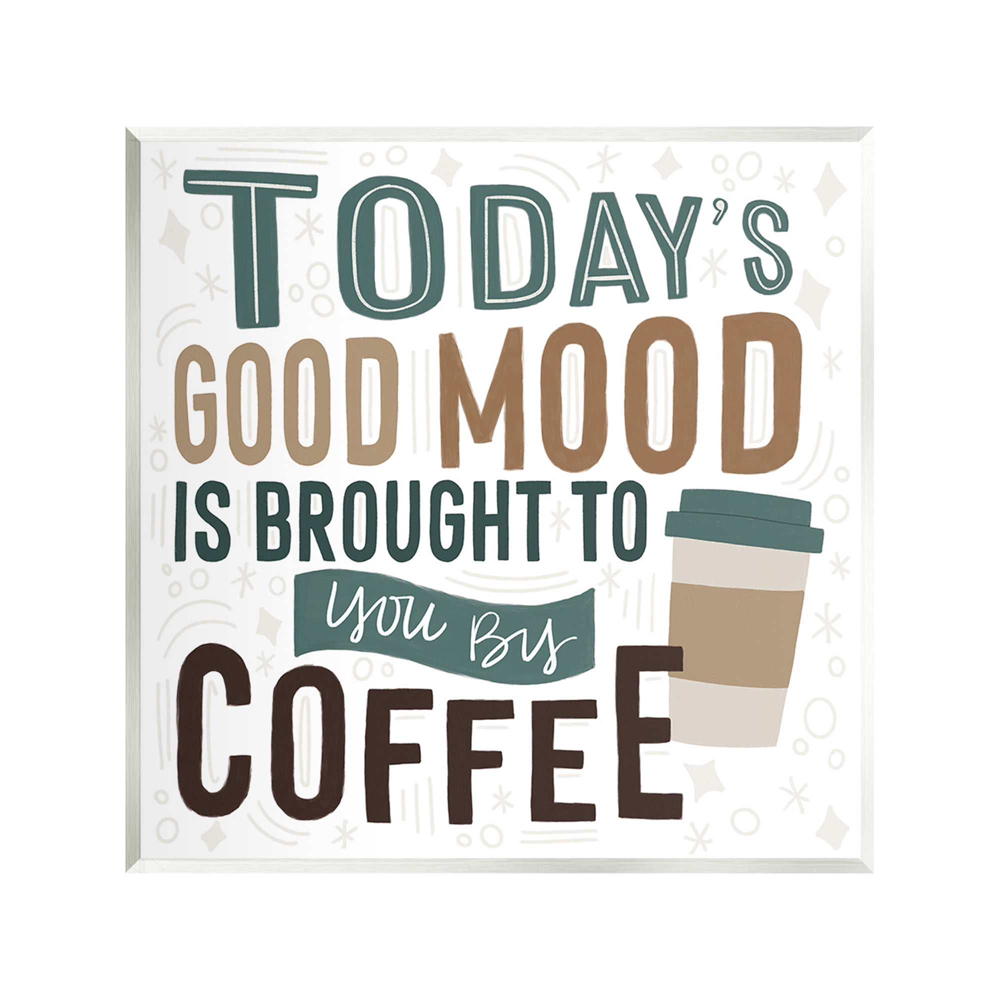 Stupell Industries Good Mood By Coffee Food & Beverage Painting Unframed Art Print Wall Art, 12 x 12