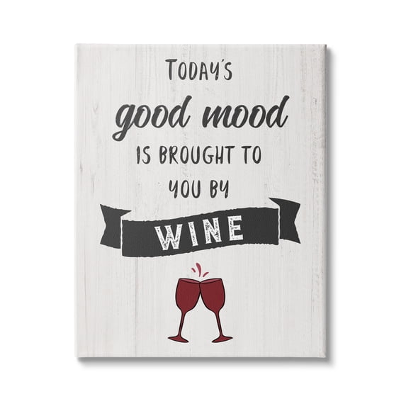 Stupell Industries Good Mood By Wine Funny Phrase Alcohol Humor, 16 x 20, Design by CAD Designs
