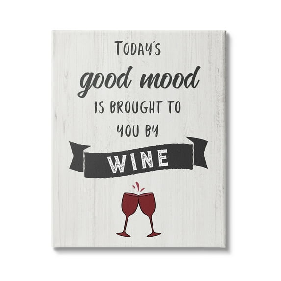 Stupell Industries Good Mood By Wine Funny Phrase Alcohol Humor, 36 x 48, Design by CAD Designs