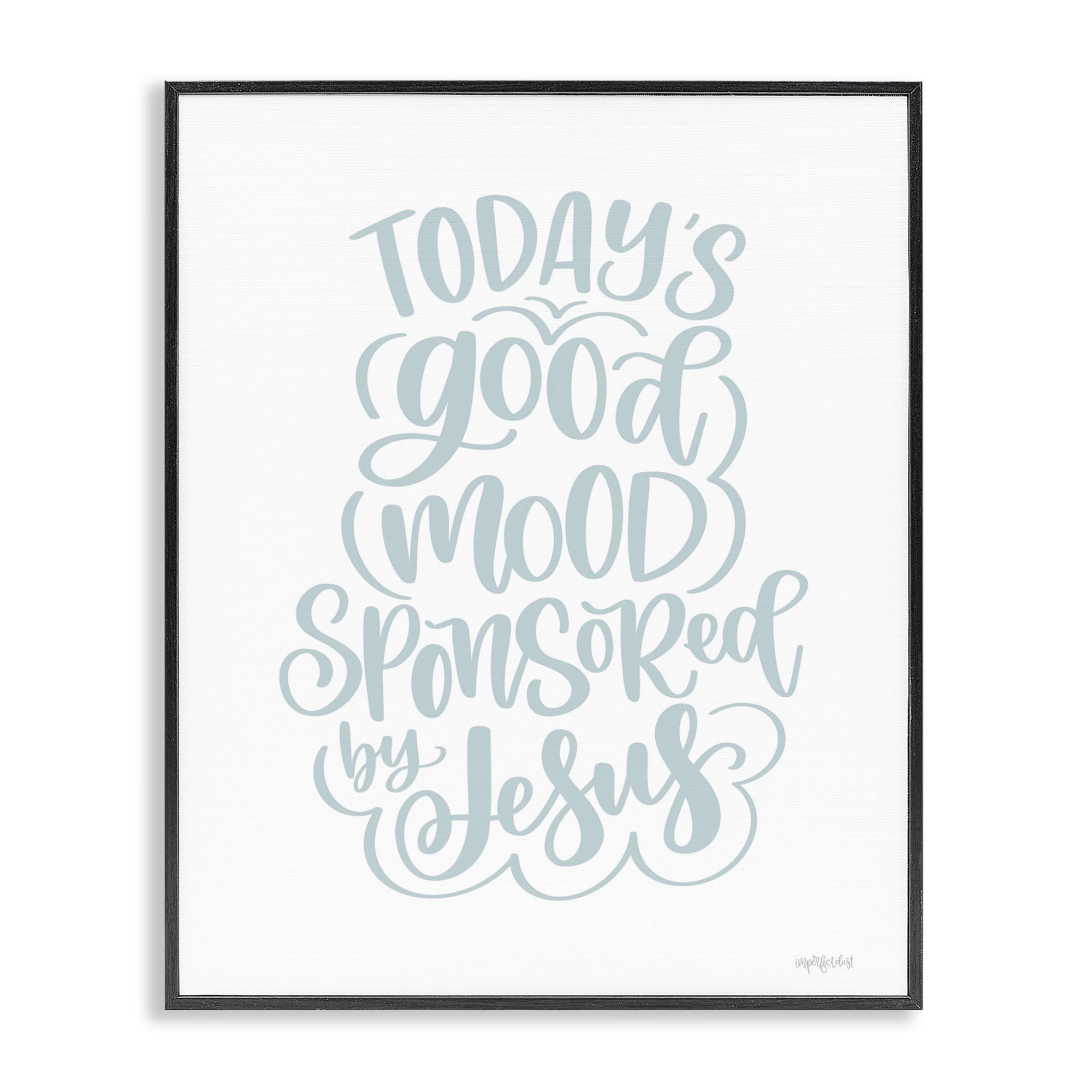 Stupell Industries Good Mood by Jesus Religious Painting Black Framed Art Print Wall Art, 11 x 14
