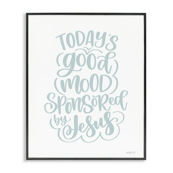 Stupell Industries Good Mood by Jesus Religious Painting Black Framed Art Print Wall Art, 11 x 14