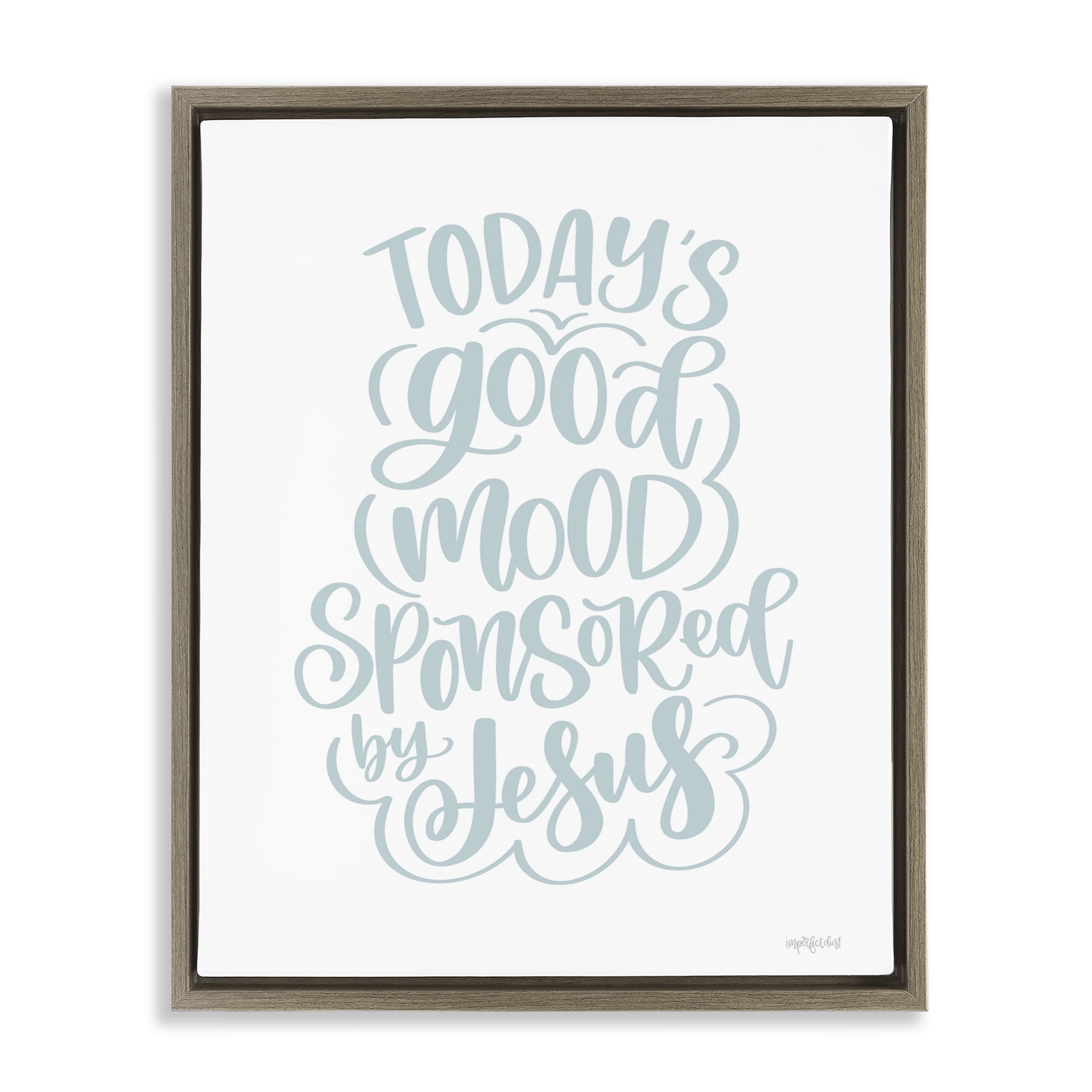 Stupell Industries Good Mood by Jesus Religious Painting Brown Floater Framed Art Print Wall Art, 25 x 31