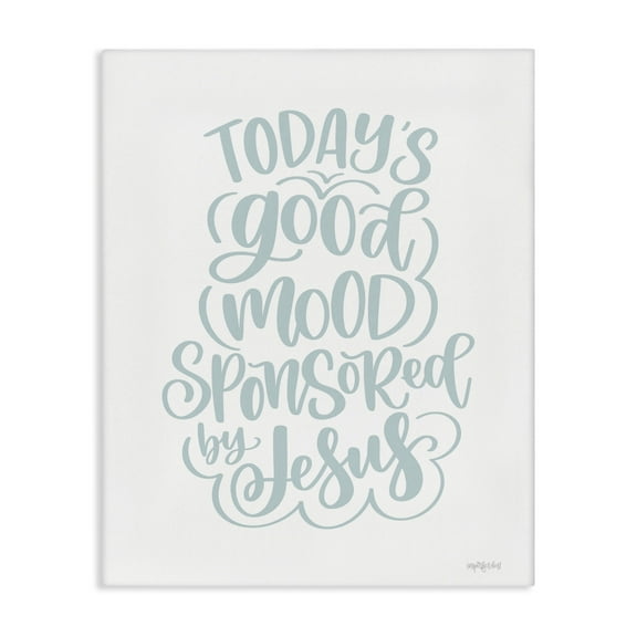 Stupell Industries Good Mood by Jesus Religious Painting Gallery Wrapped Canvas Art Print Wall Art, 16 x 20