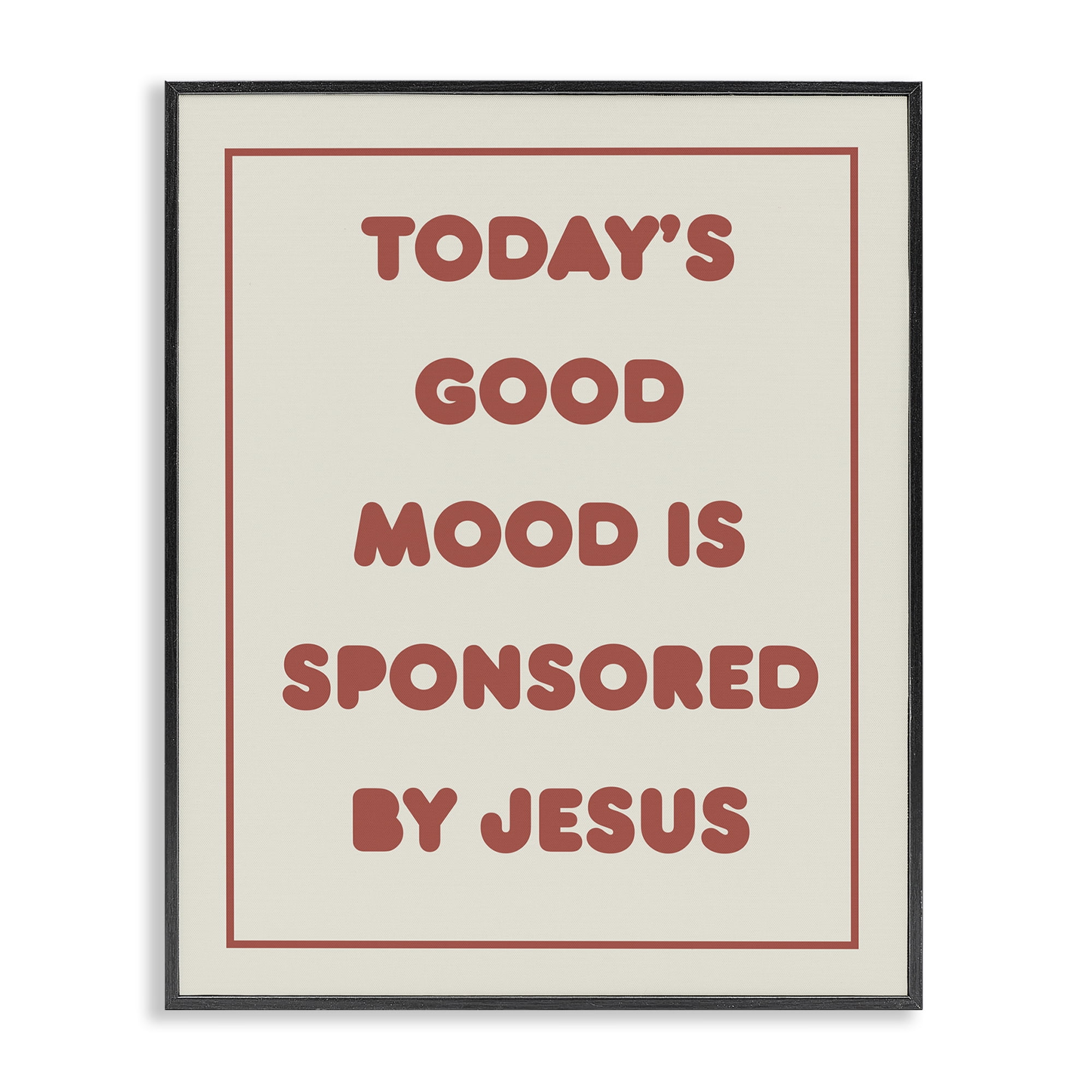 Stupell Industries Good Mood by Jesus Religious & Spiritual Painting Black Framed Art Print Wall Art, 11 x 14