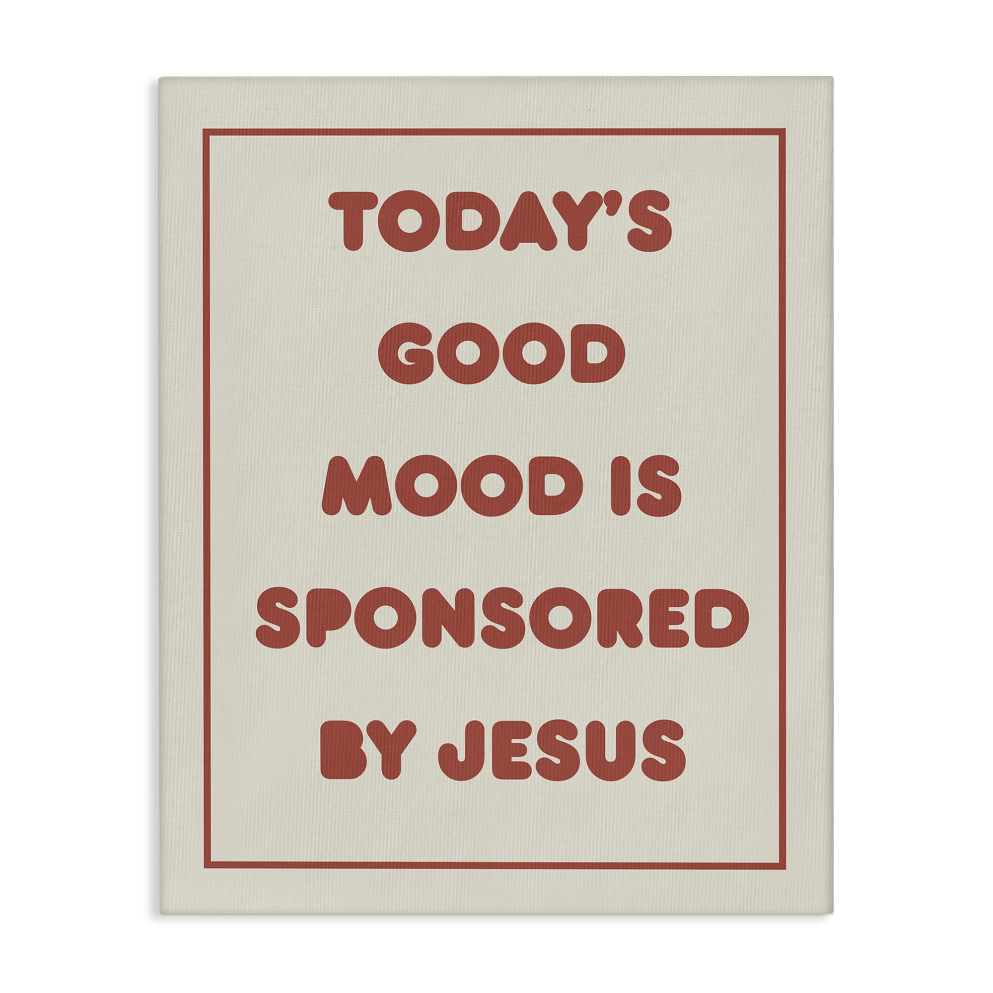 Stupell Industries Good Mood by Jesus Religious & Spiritual Painting Wrapped Canvas Art Print Wall Art, 16 x 20