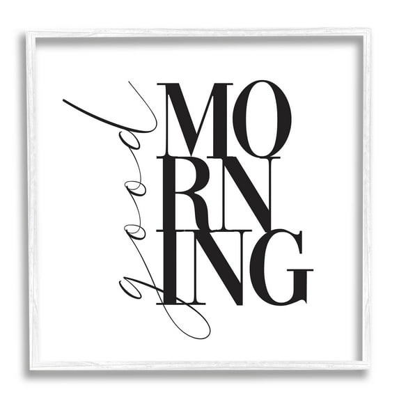Stupell Industries Good Morning Modern Text Graphic Art White Framed Art Print Wall Art, Design by Alison Petrie