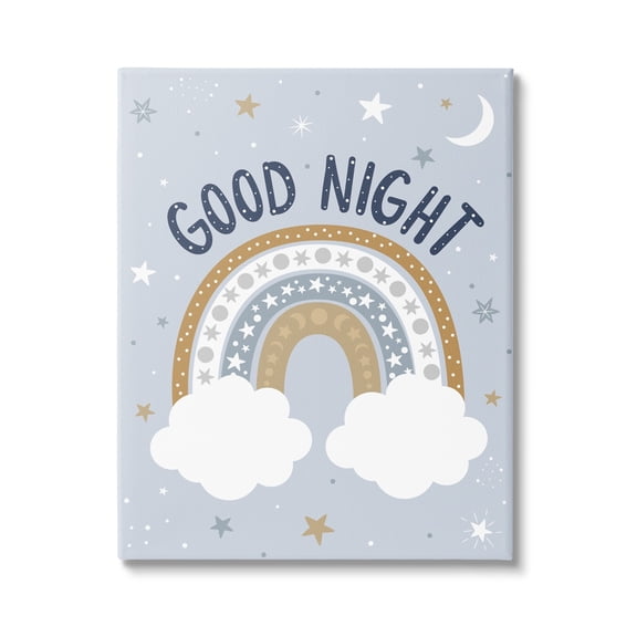 Stupell Industries Good Night Astronomical Rainbow Outer Space Symbol Stripes,16 x 20, Design by Ilis Aviles