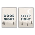 thumbnail image 1 of Stupell Industries Good Night Sleep Tight Phrase Nighttime Mountain Landscape Illustration Graphic Art Gray Framed Art Print Wall Art Set of 2, 24x30, by Daphne Polselli, 1 of 6