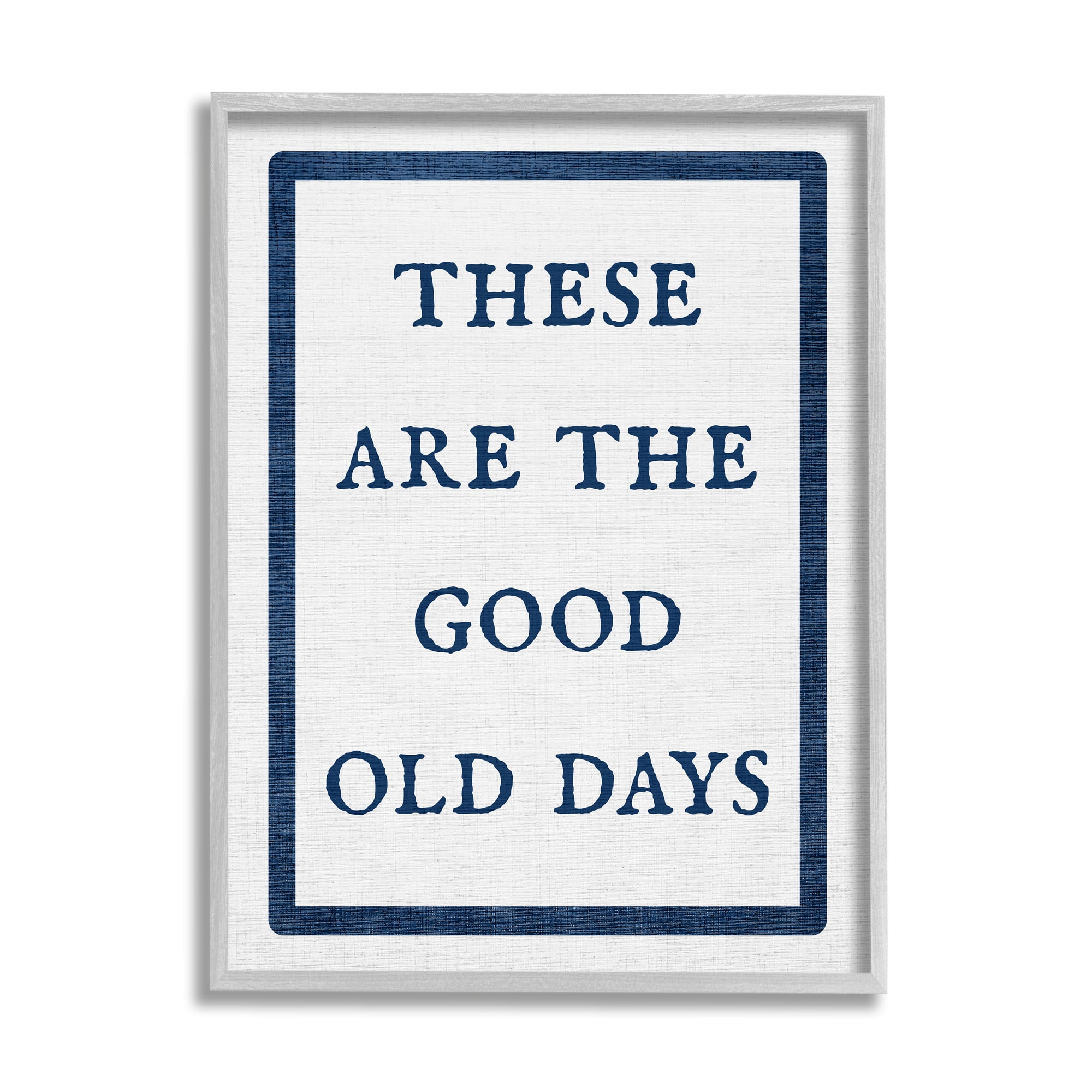Stupell Industries Good Old Days Phrase Inspirational Painting Gray Framed Art Print Wall Art, 16 x 20