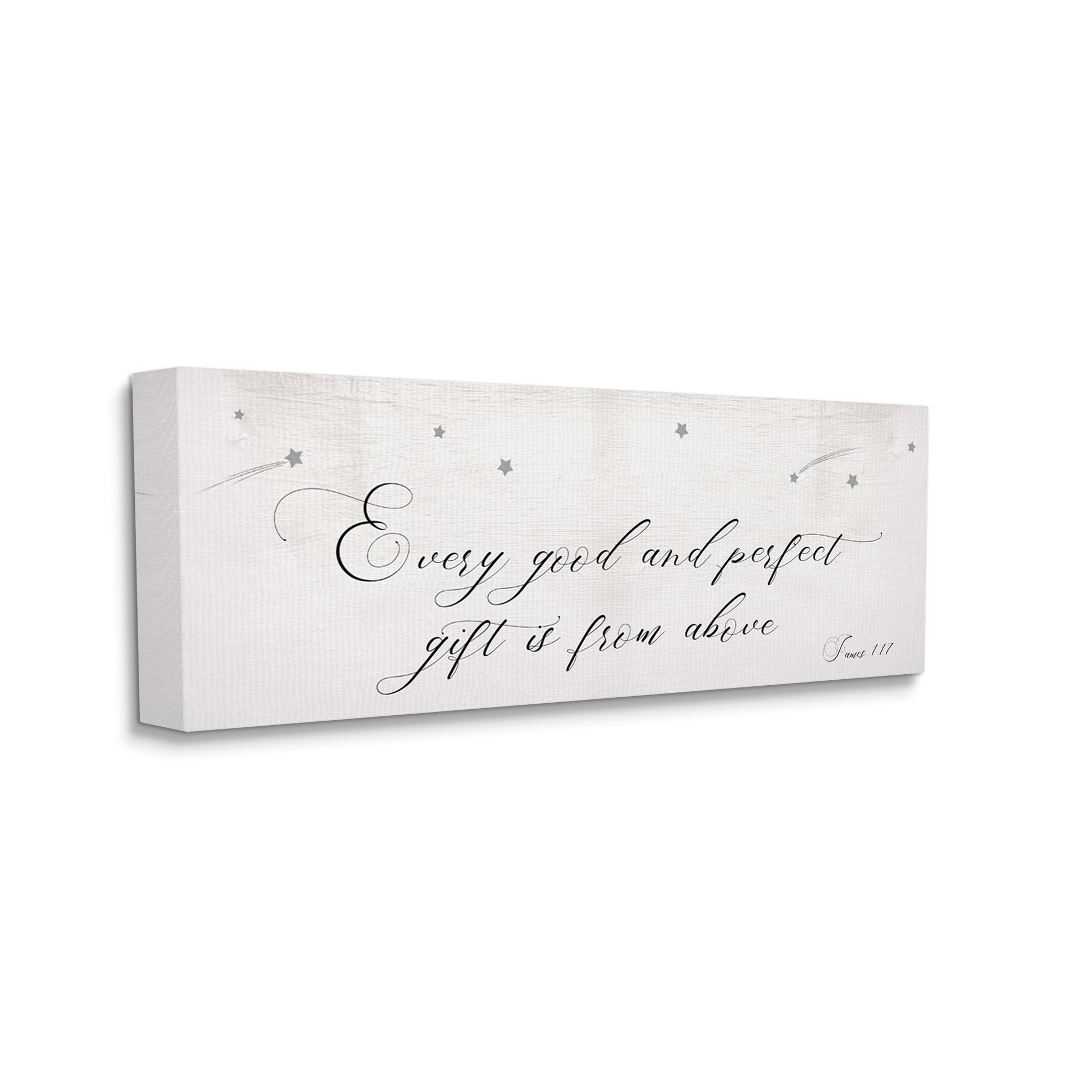 Stupell Industries Good Perfect Gift From Above Sentiment Shooting Stars Modern Painting Gallery-Wrapped Canvas Print Wall Art, 17 x 40, Design by Daphne Polselli