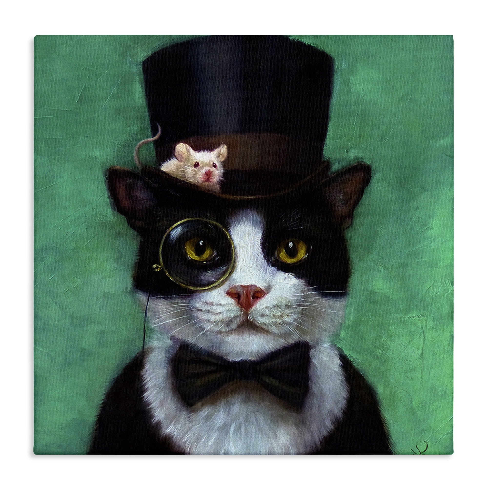 Stupell Industries Good Sir Top Hat Cat Animals & Insects Painting Gallery Wrapped Canvas Art Print Wall Art, 36 x 36