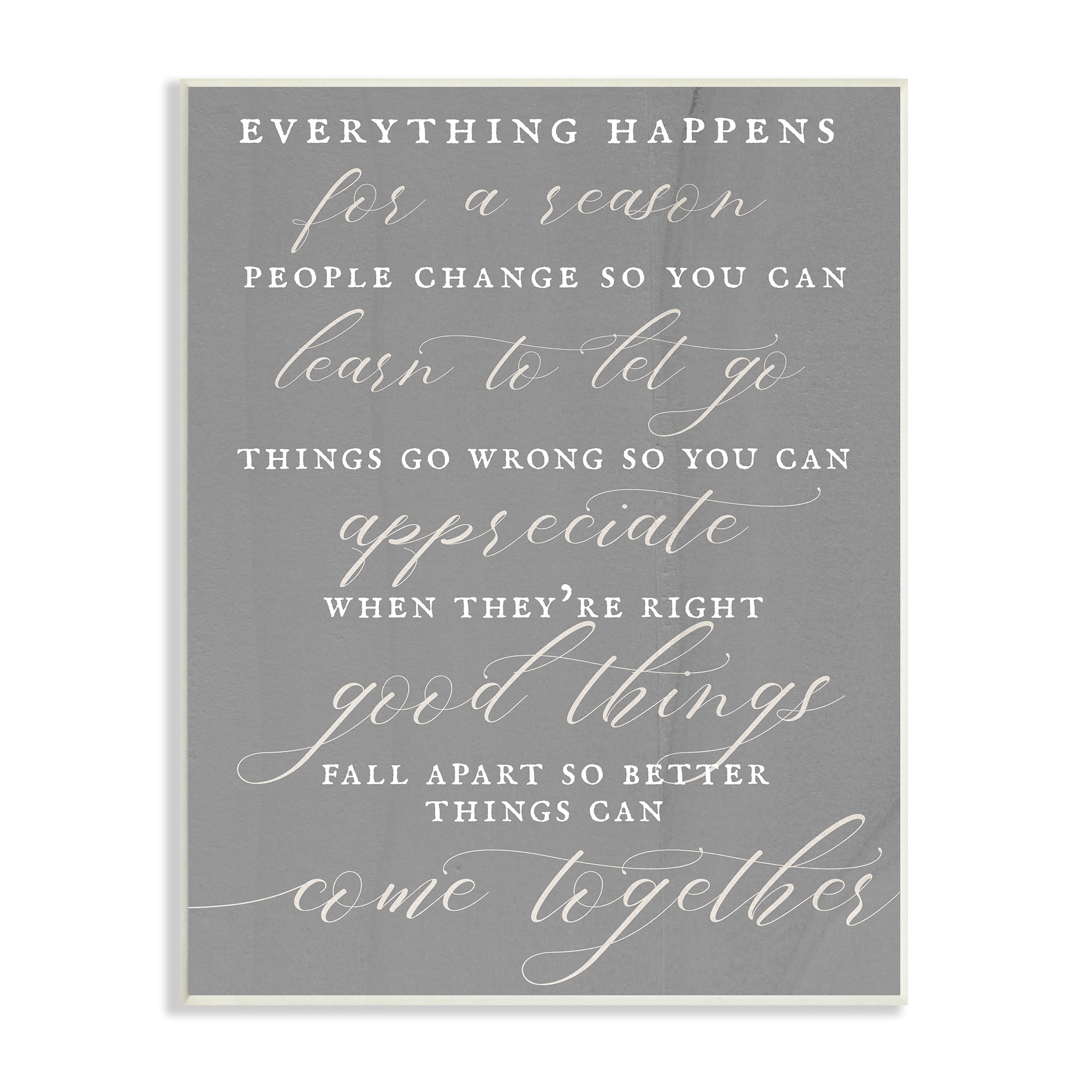 Stupell Industries Good Things Fall Apart Motivational Phrase Soft Calligraphy, 10 x 15, Design by Daphne Polselli