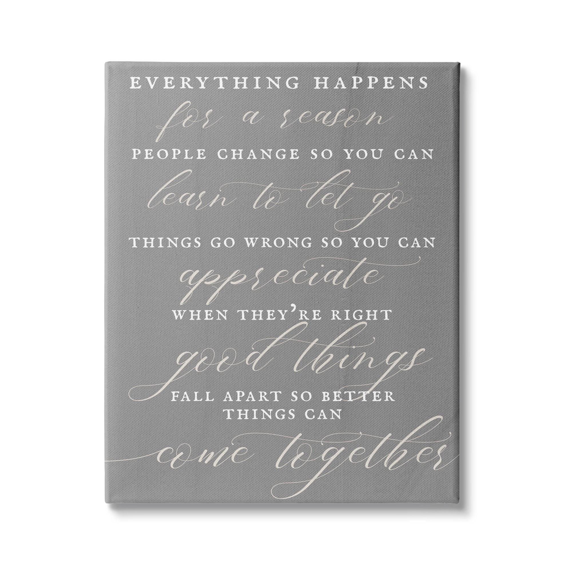 Stupell Industries Good Things Fall Apart Motivational Phrase Soft Calligraphy, 24 x 30, Design by Daphne Polselli