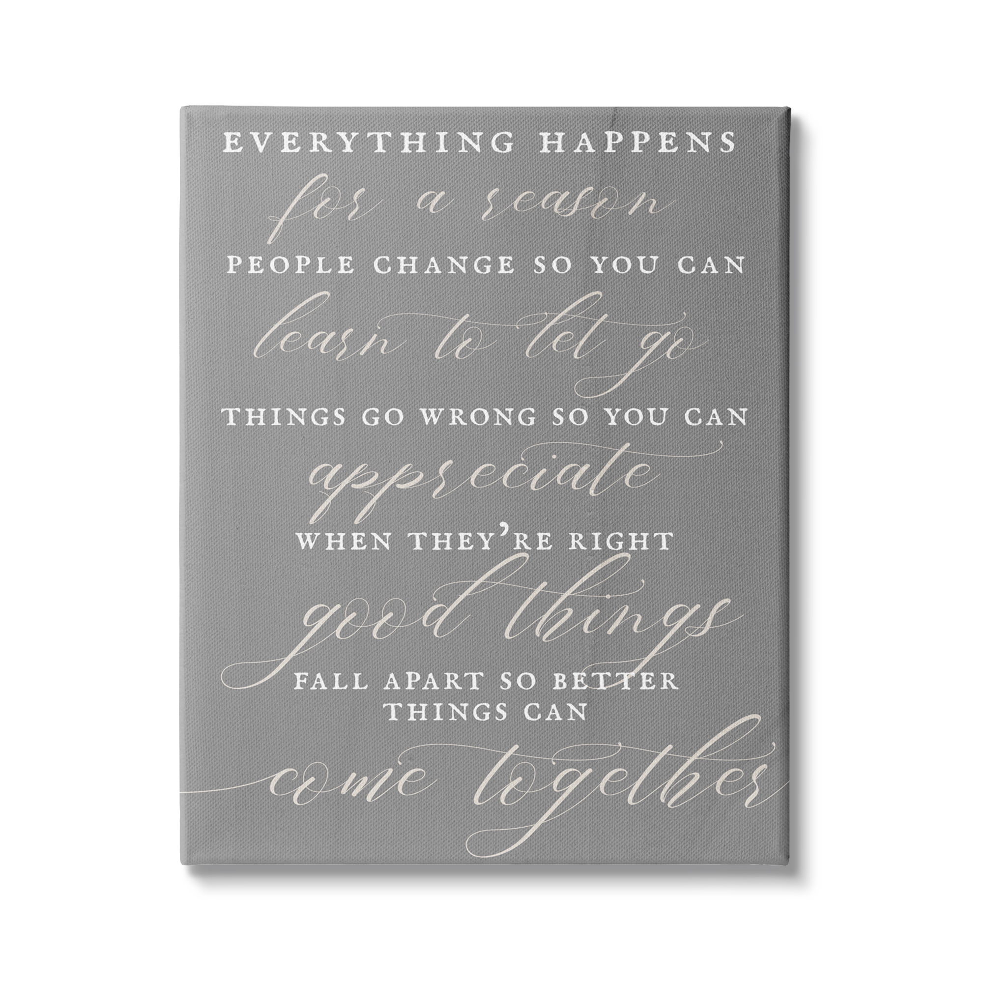 Stupell Industries Good Things Fall Apart Motivational Phrase Soft Calligraphy, 36 x 48, Design by Daphne Polselli