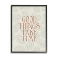thumbnail image 1 of Stupell Industries Good Things Take Time Phrase Soft Paisley Pattern Inspirational Painting Black Framed Art Print Wall Art, 16 x 20, 1 of 7