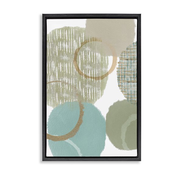 Stupell Industries Good Times Abstract Shapes Abstract Painting Black Floater Framed Canvas Art Print Wall Art, 17 x 25