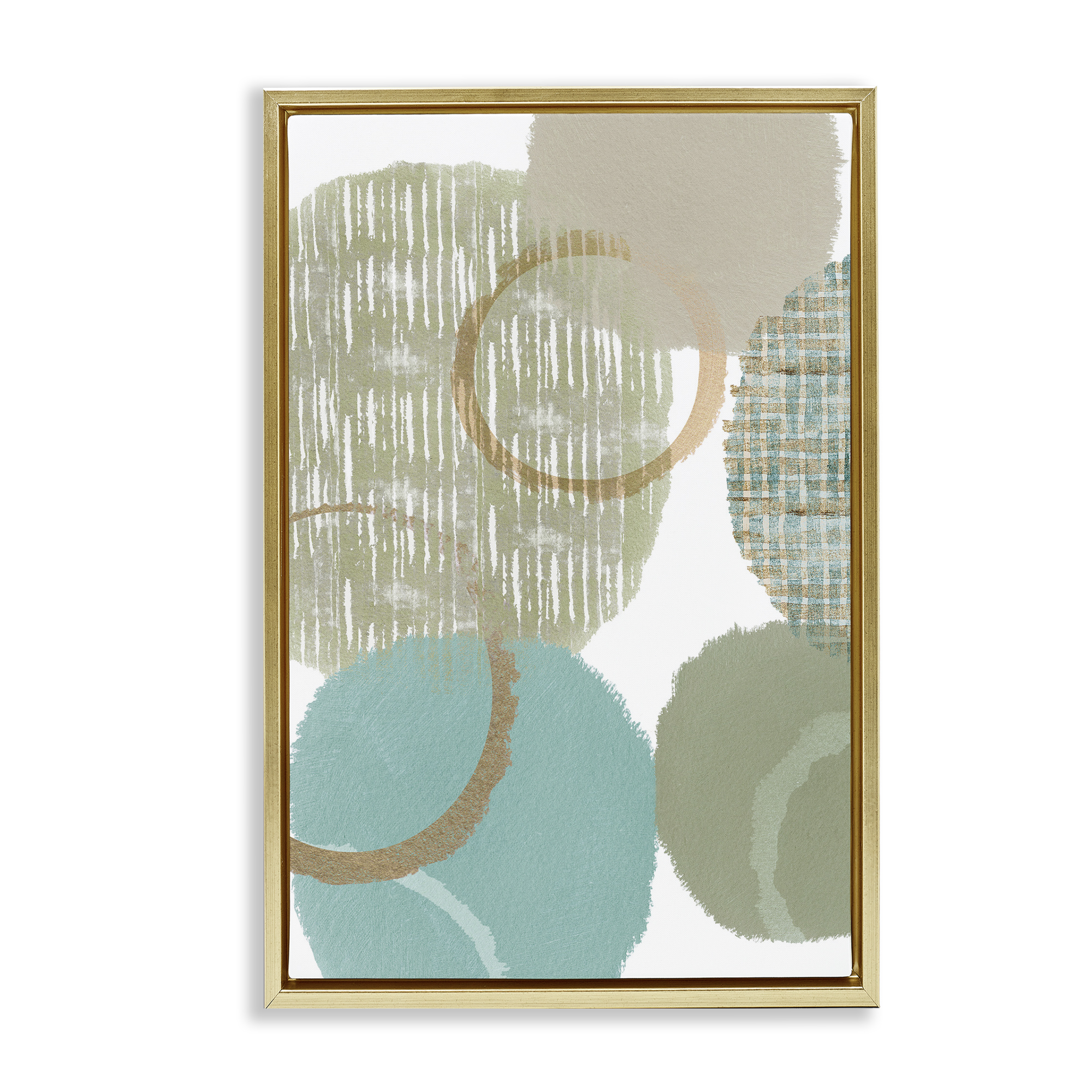 Stupell Industries Good Times Abstract Shapes Abstract Painting Gold Floater Framed Canvas Art Print Wall Art, 21 x 31