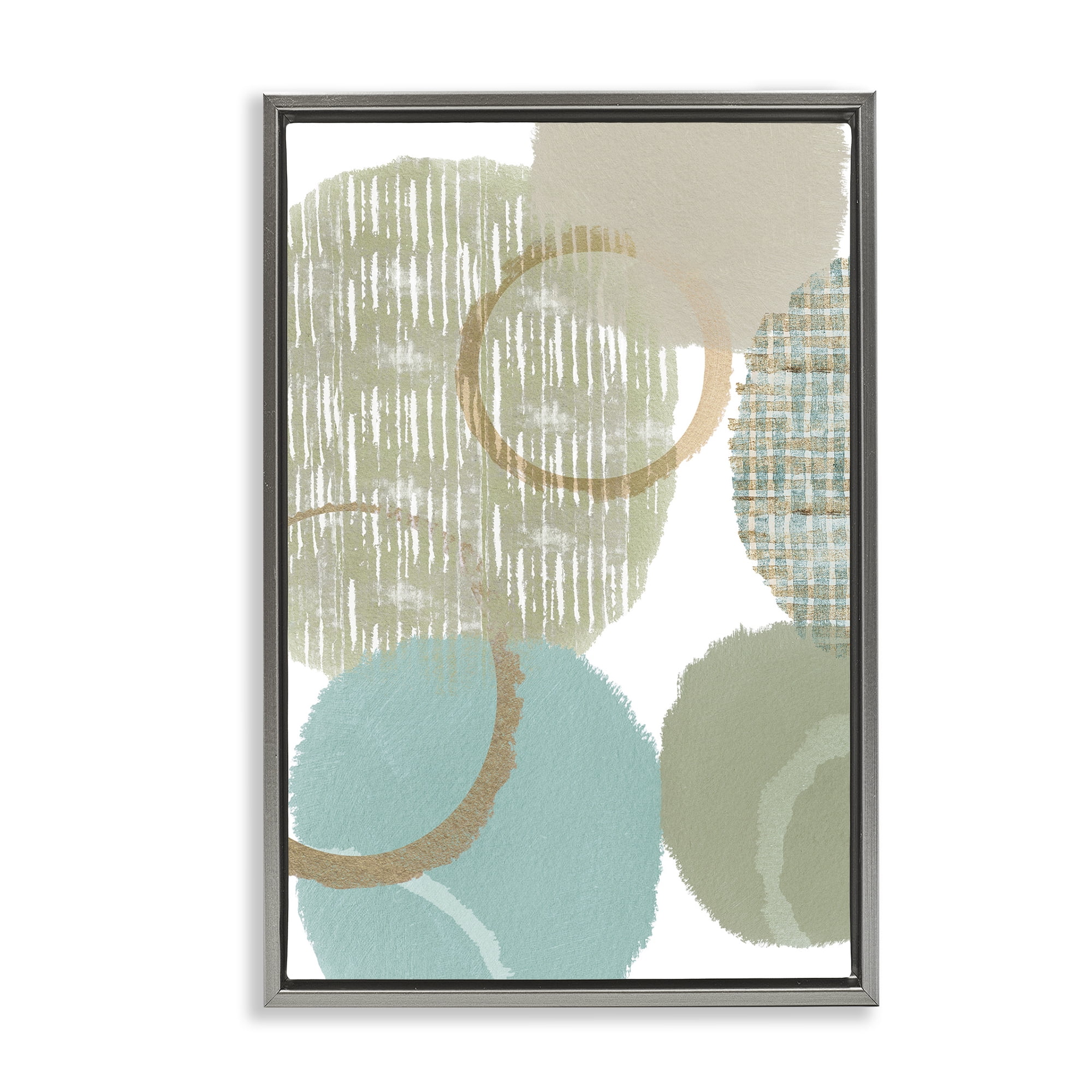 Stupell Industries Good Times Abstract Shapes Abstract Painting Gray Floater Framed Canvas Art Print Wall Art, 17 x 25