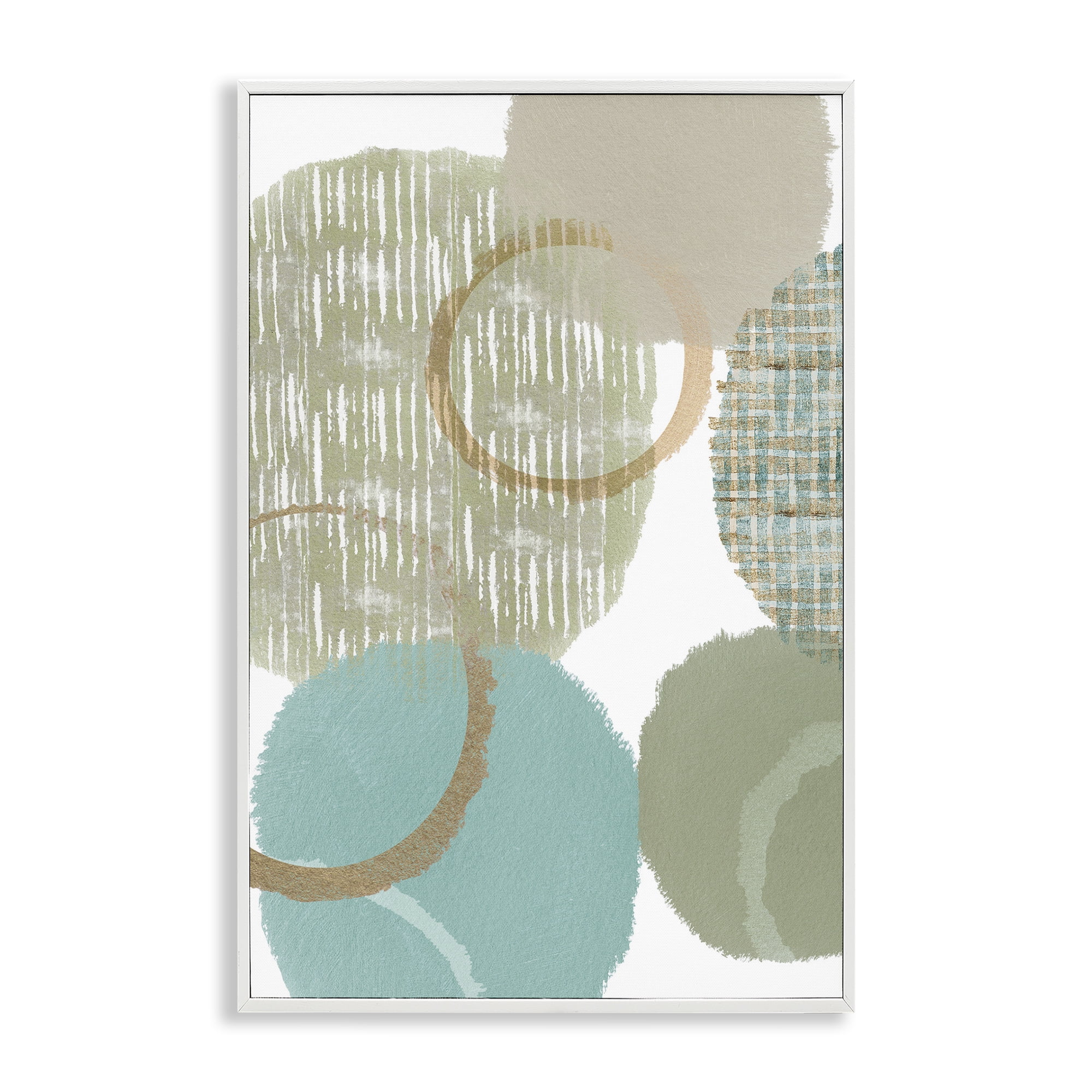 Stupell Industries Good Times Abstract Shapes Abstract Painting White Framed Art Print Wall Art, 12 x 18