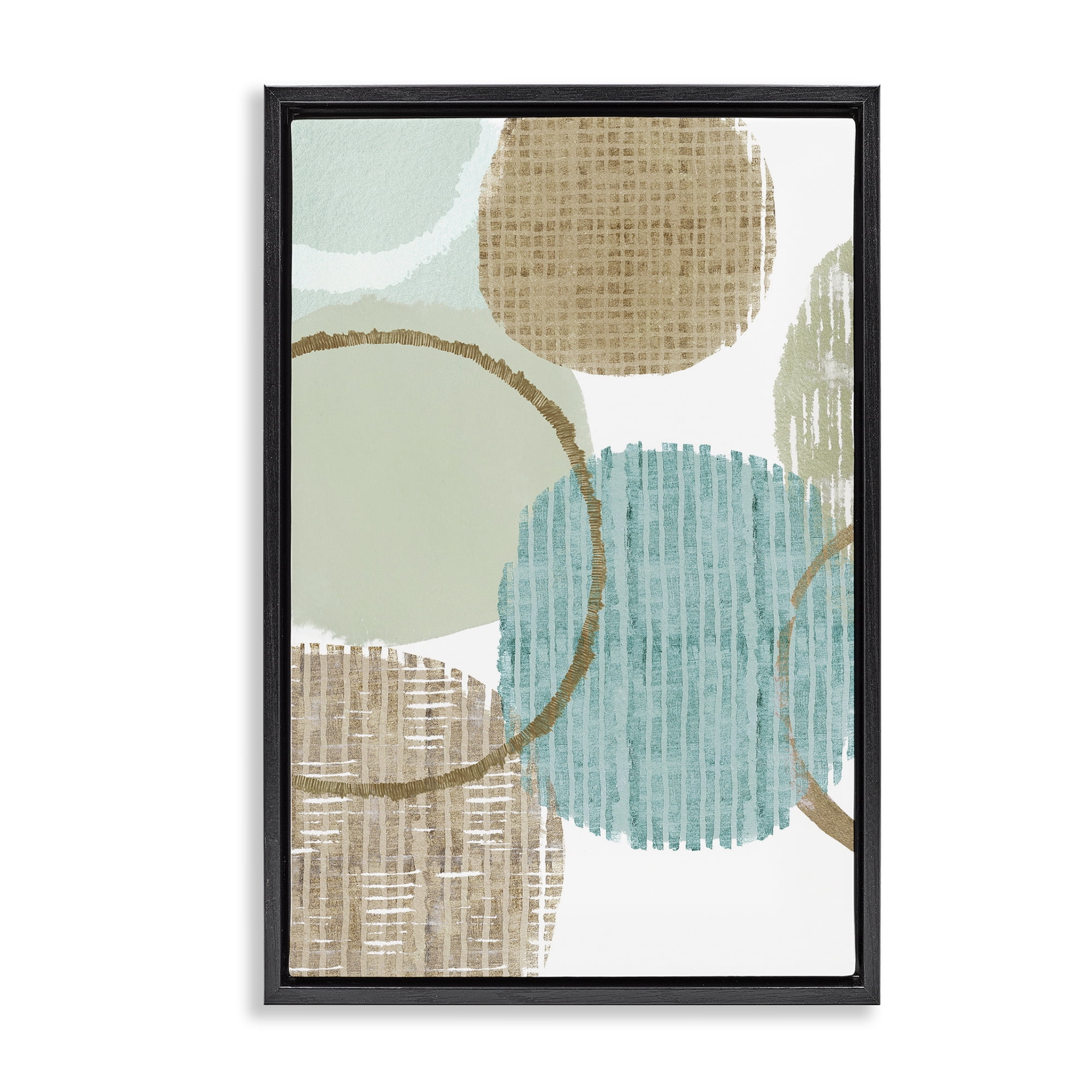 Stupell Industries Good Times Ahead Shapes Abstract Painting Black Floater Framed Canvas Art Print Wall Art, 21 x 31