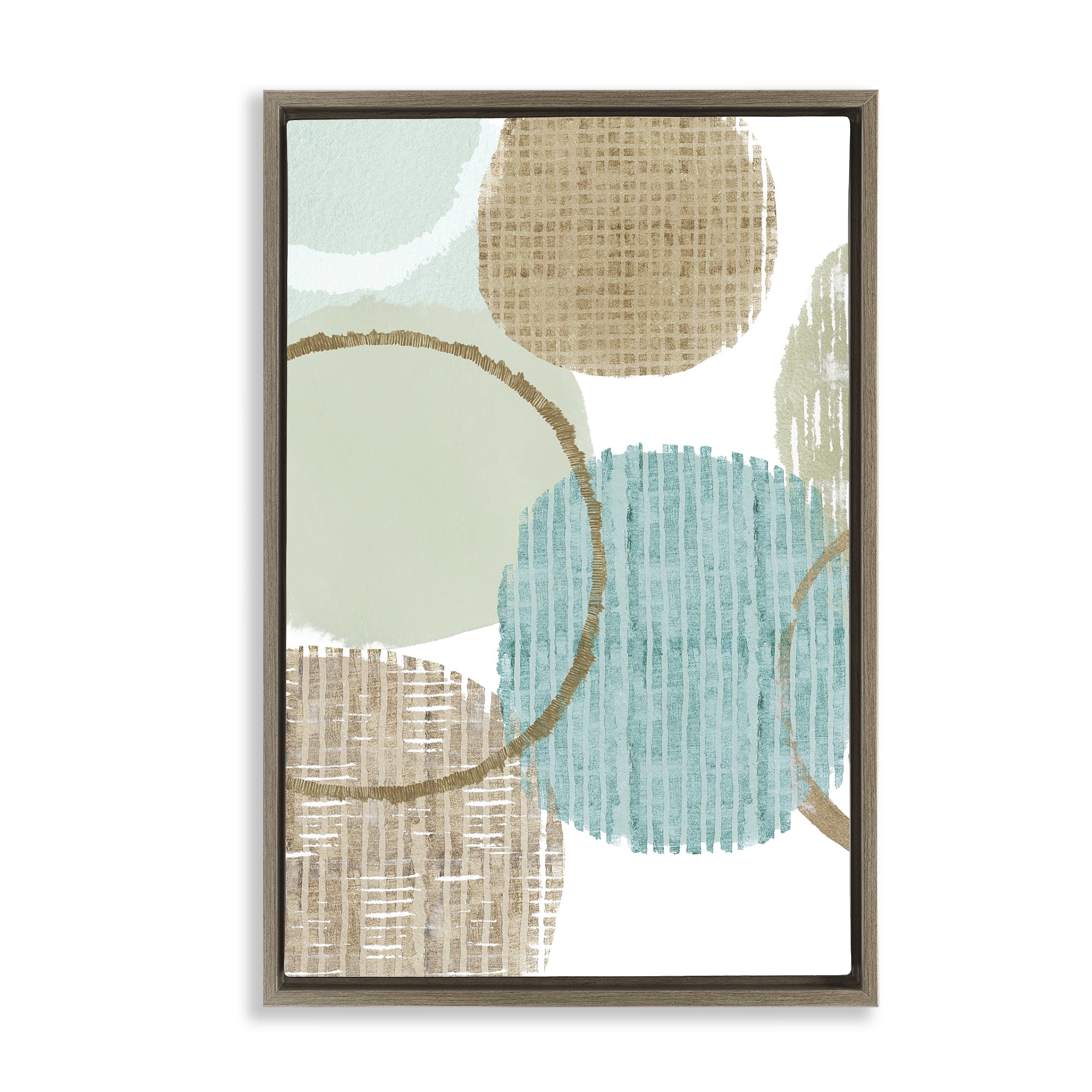 Stupell Industries Good Times Ahead Shapes Abstract Painting Brown Floater Framed Canvas Art Print Wall Art, 17 x 25