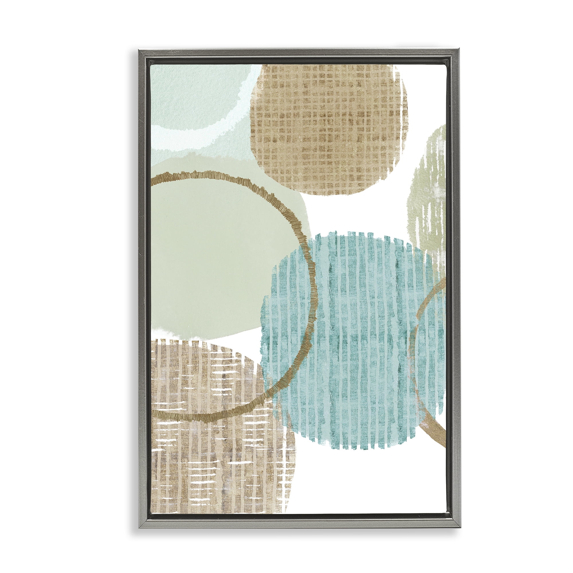 Stupell Industries Good Times Ahead Shapes Abstract Painting Gray Floater Framed Canvas Art Print Wall Art, 21 x 31