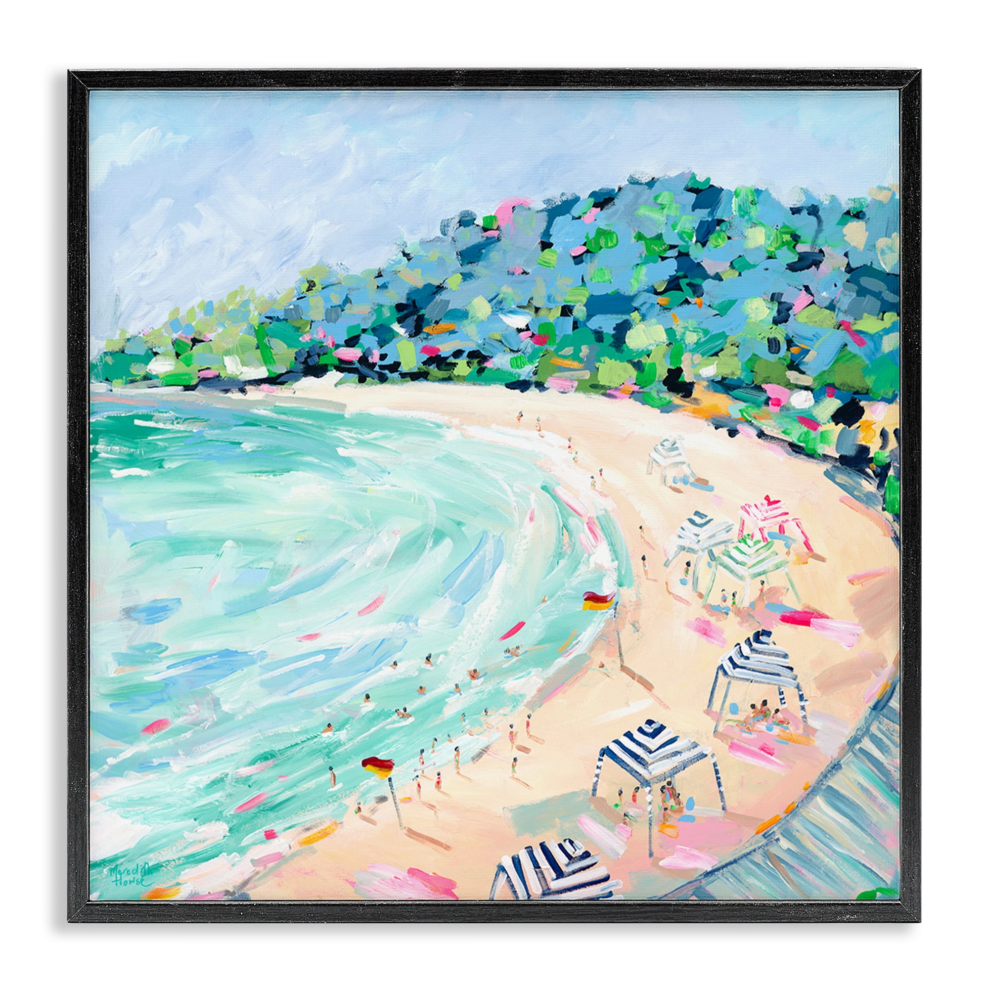 Stupell Industries Good Times Noosa Beach Black Framed Giclee Art, design by Meredith Howse