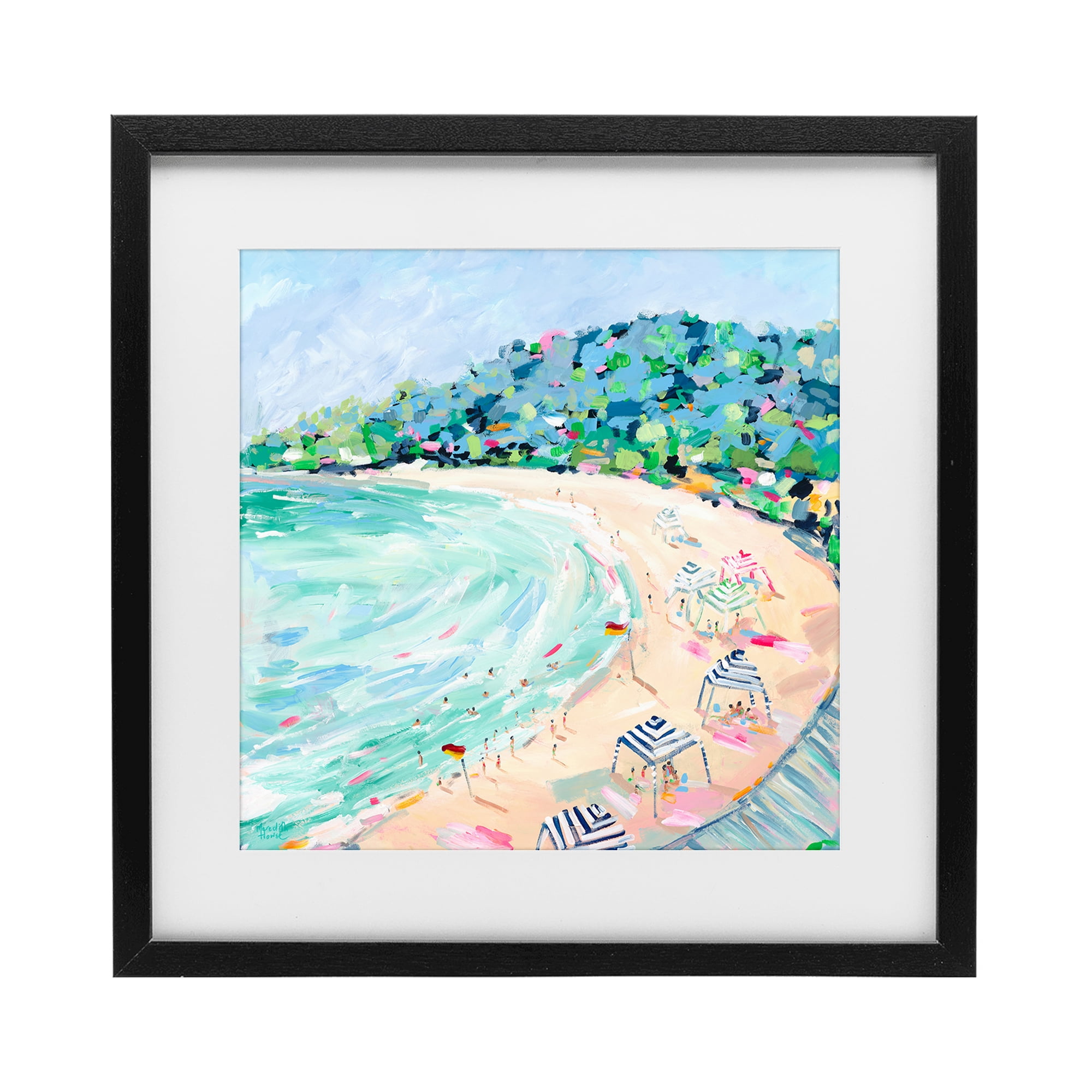 Stupell Industries Good Times Noosa Beach Black Framed Print Under Glass, design by Meredith Howse