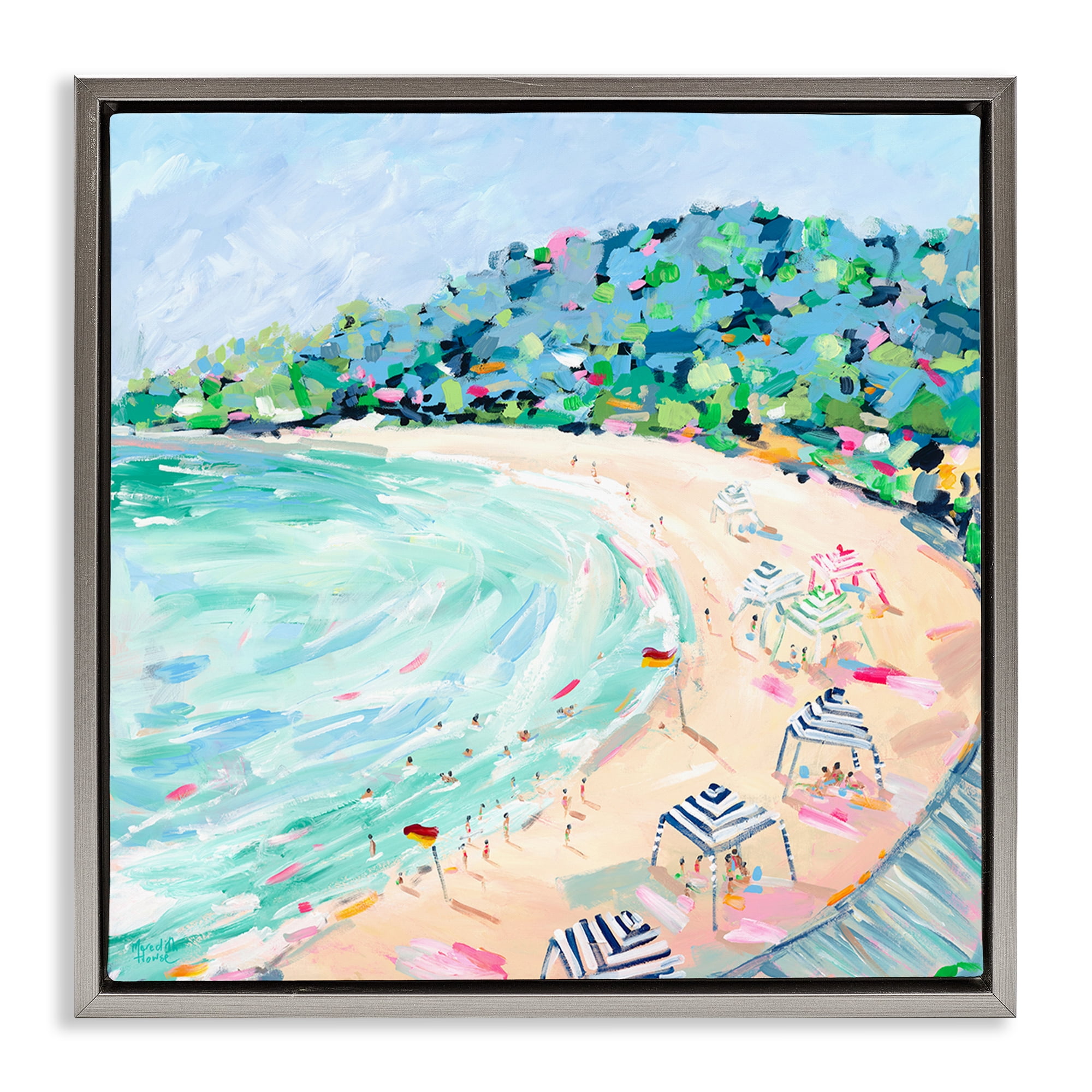 Stupell Industries Good Times Noosa Beach Gray Framed Floater Canvas Wall Art, design by Meredith Howse