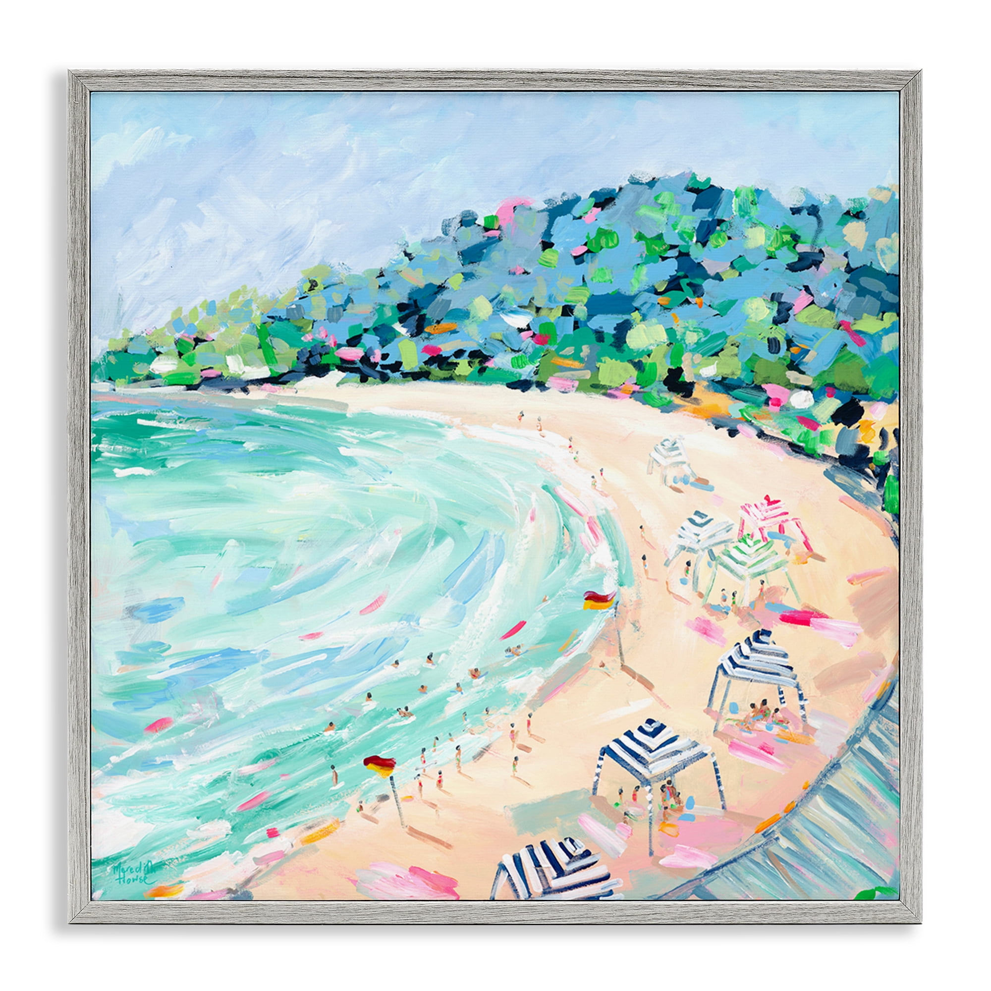 Stupell Industries Good Times Noosa Beach Gray Framed Giclee Art, design by Meredith Howse