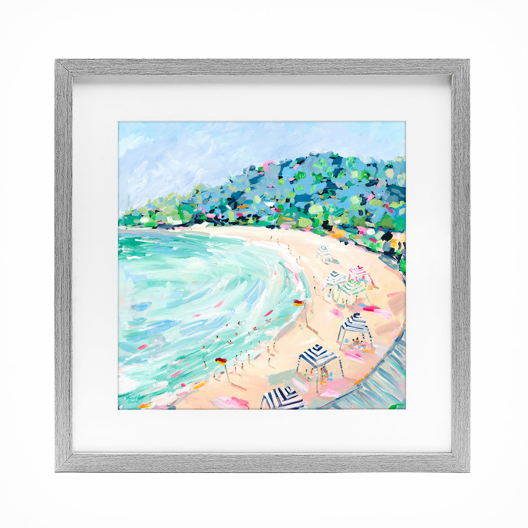 Stupell Industries Good Times Noosa Beach Gray Framed Print Under Glass, design by Meredith Howse