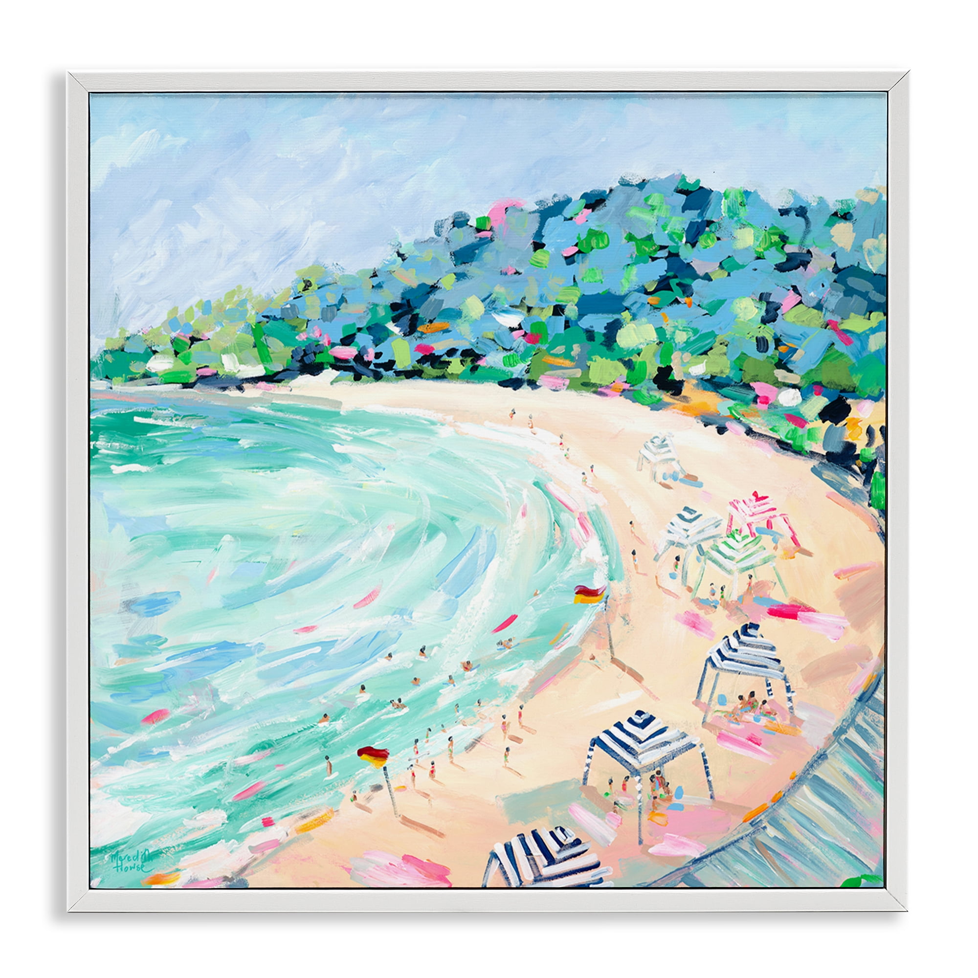 Stupell Industries Good Times Noosa Beach White Framed Giclee Art, design by Meredith Howse