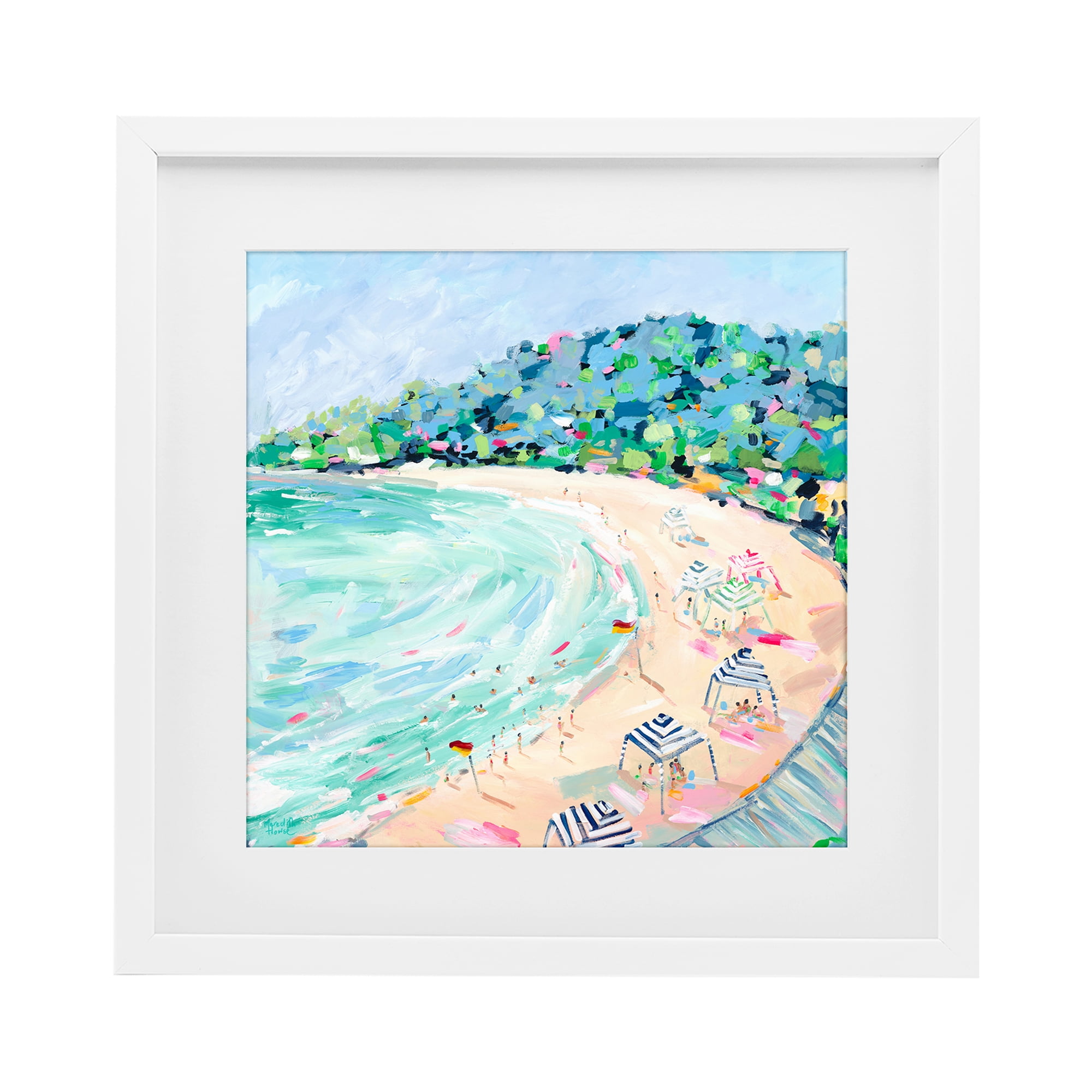 Stupell Industries Good Times Noosa Beach White Framed Print Under Glass, design by Meredith Howse