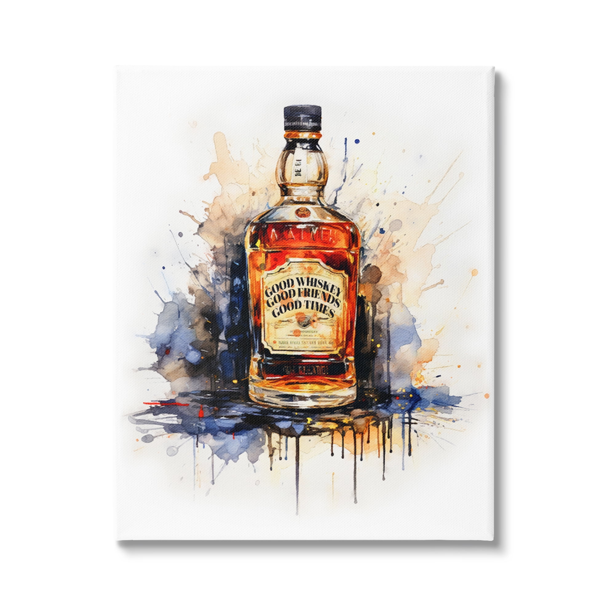 Stupell Industries Good Times Whiskey Bottle Food & Beverage Painting Gallery Wrapped Canvas Print Wall Art, 36 x 48