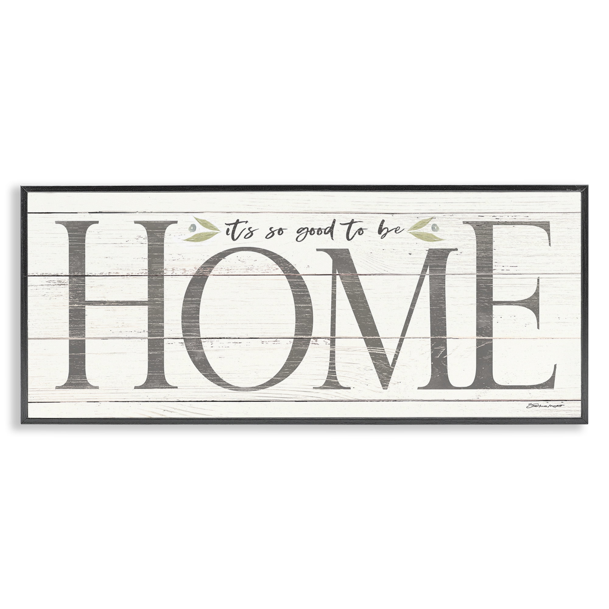 Stupell Industries Good To Be Home Family Inspirational Typography Painting Black Framed Art Print Wall Art, 24 x 10