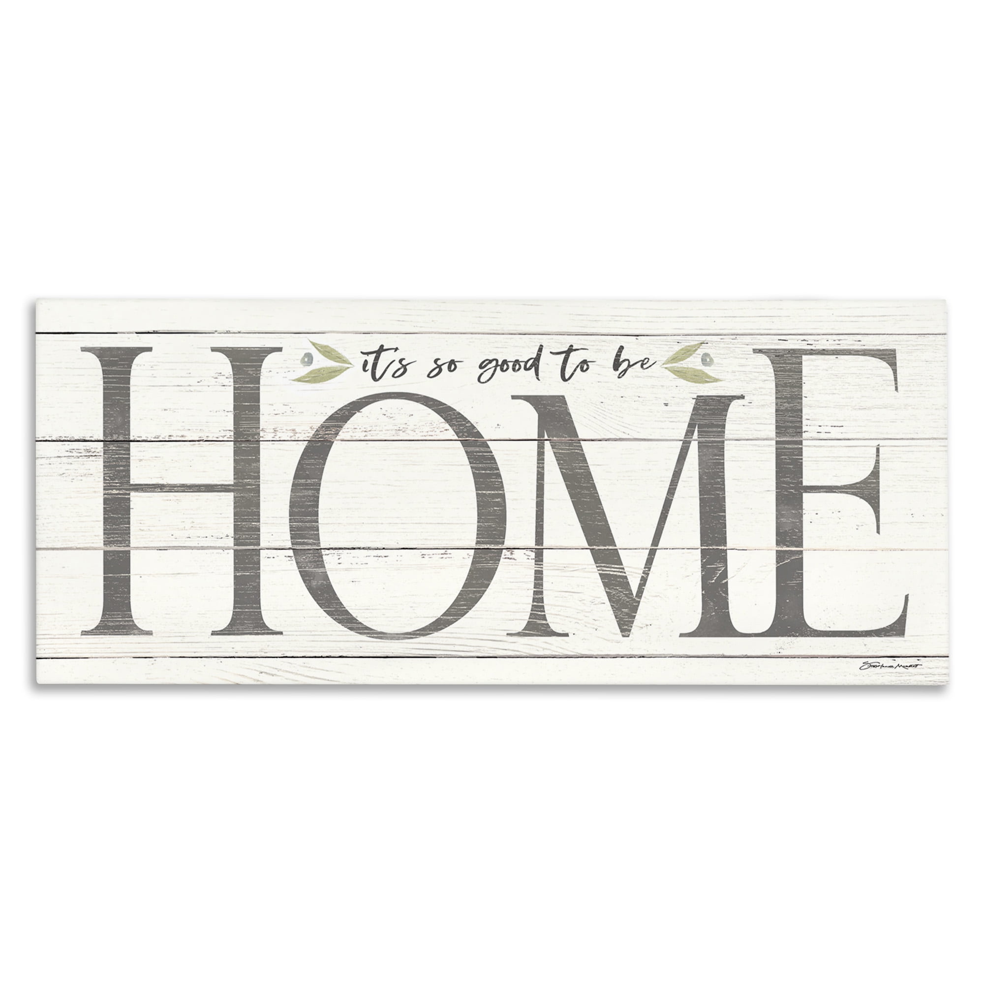 Stupell Industries Good To Be Home Family Inspirational Word Textured Wood Design Canvas Wall Art by Stephanie Workman Marrott