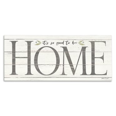 Stupell Industries Good To Be Home Family Inspirational Word Textured Wood Design Canvas Wall Art by Stephanie Workman Marrott