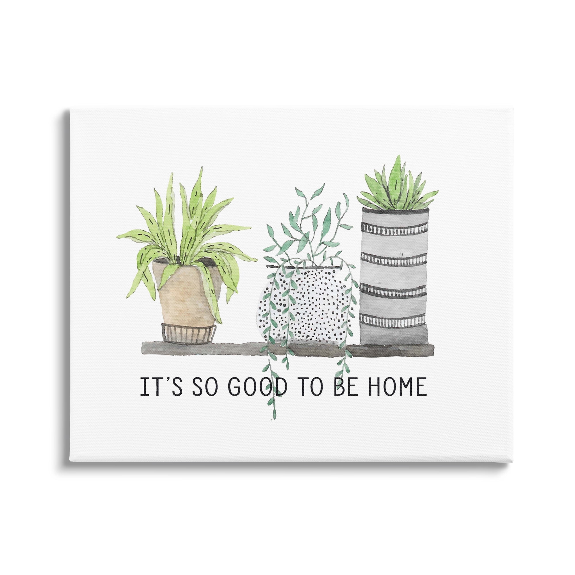 Stupell Industries Good To Be Home House Plants Various Planters Graphic Art Gallery Wrapped Canvas Print Wall Art, Design by Lettered and Lined