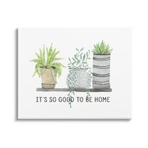 Stupell Industries Good To Be Home House Plants Various Planters Graphic Art Gallery Wrapped Canvas Print Wall Art, Design by Lettered and Lined