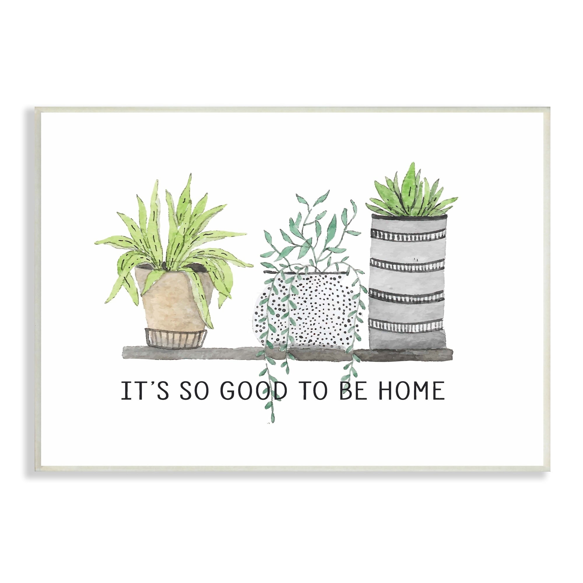 Stupell Industries Good To Be Home House Plants Various Planters Graphic Art Unframed Art Print Wall Art, Design by Lettered and Lined